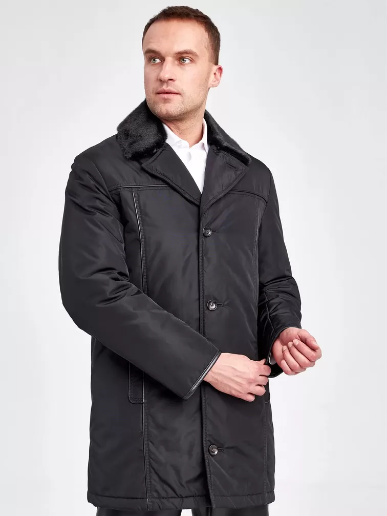 Текстильная куртка зимняя мужская Belpasso, с воротником меха нерпы, черная, р. 48, арт. 40920-0