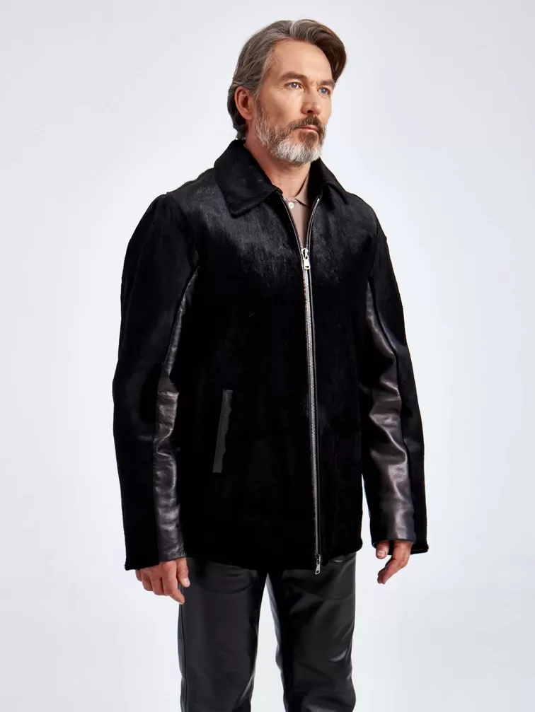 Меховая куртка из меха канадской нерпы мужская Davis, черная, p. 48, арт. 40780-1
