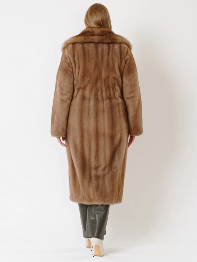 Зимний комплект женский: Пальто из меха норки 19009ав + Брюки 06, пастельный/оливковый, р. 52, арт. 111194-2