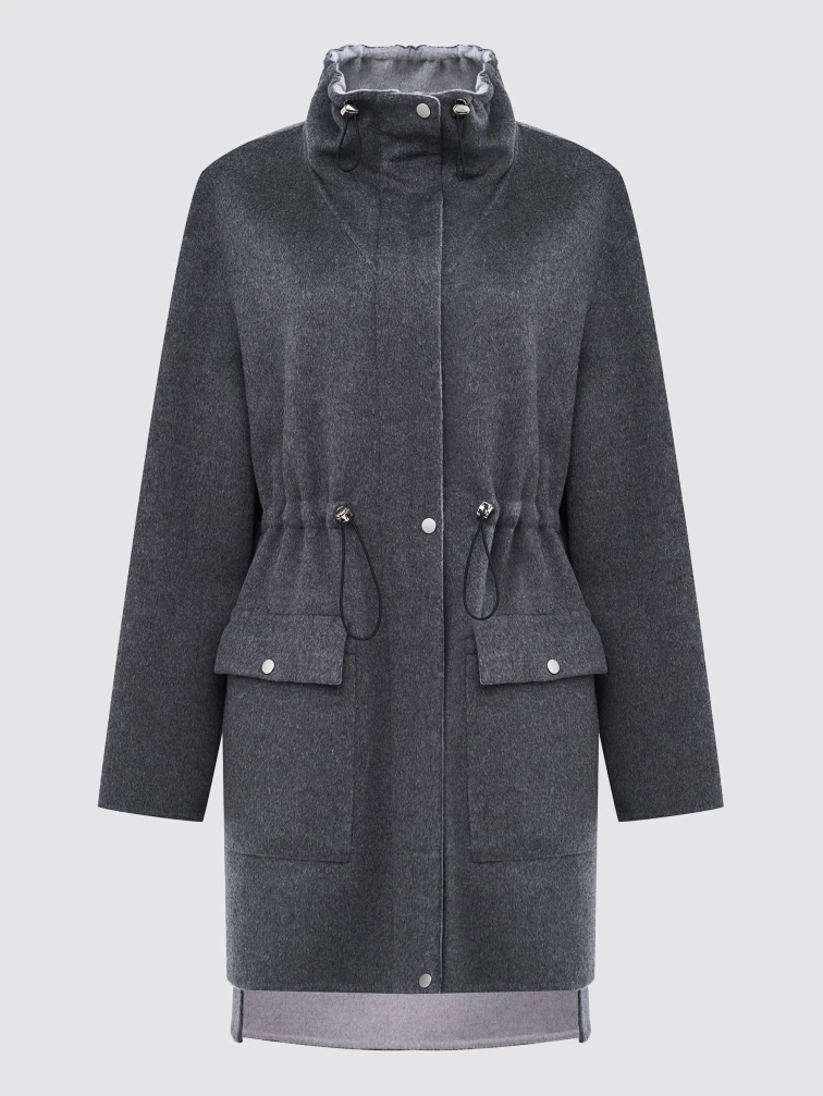 Полупальто кашемировое женское 1133-95, темно-серое, размер 46, артикул 92570-0