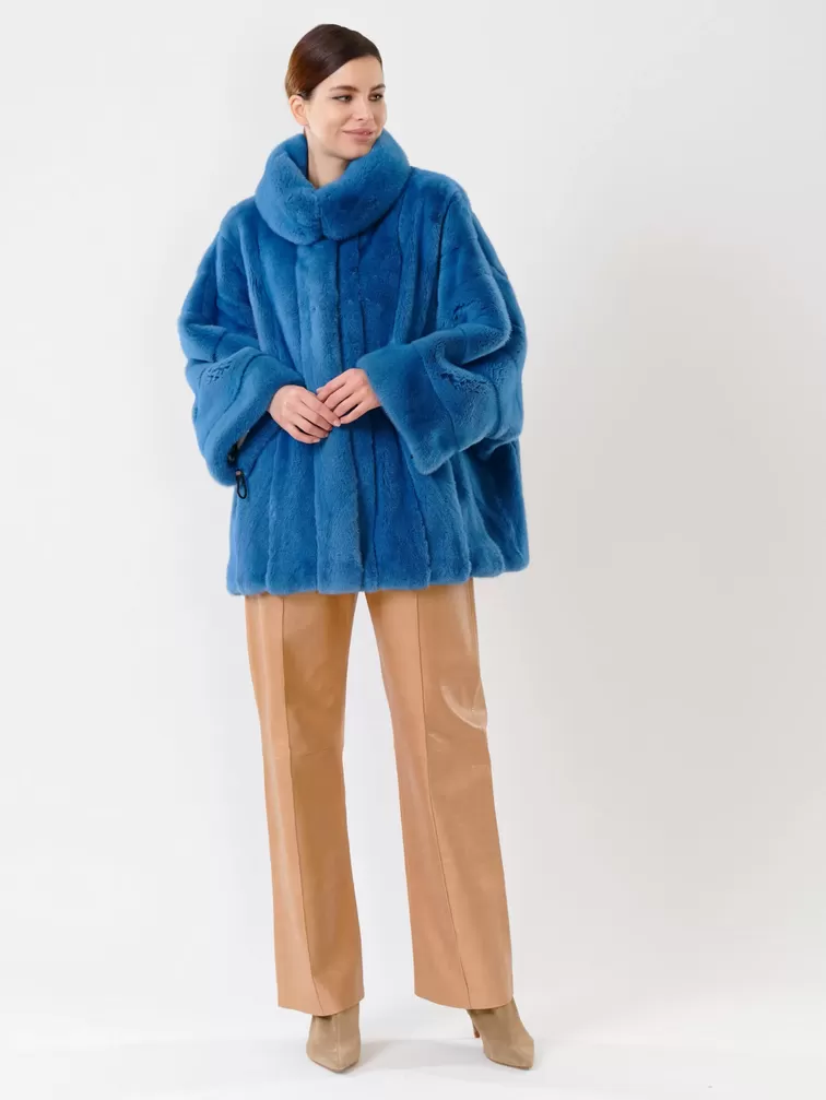 Куртка из меха норки женская 2996, голубая, р. 50, арт. 32700-3