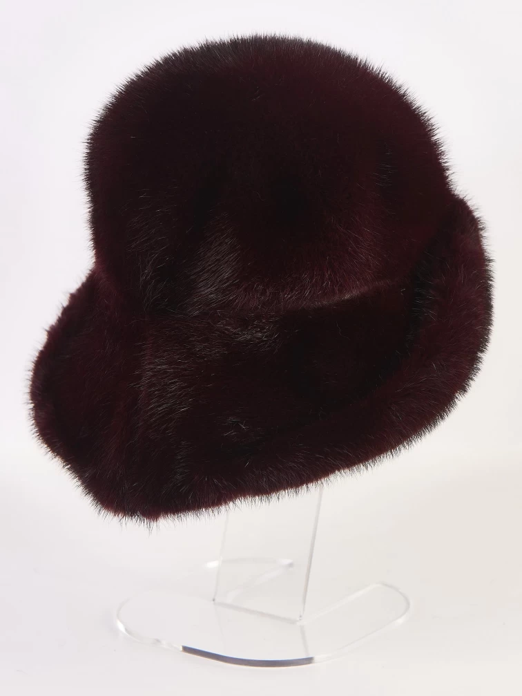 Головной убор (шляпа) из меха норки женский Шармель, бордовый, p. 58, арт. 51605-1