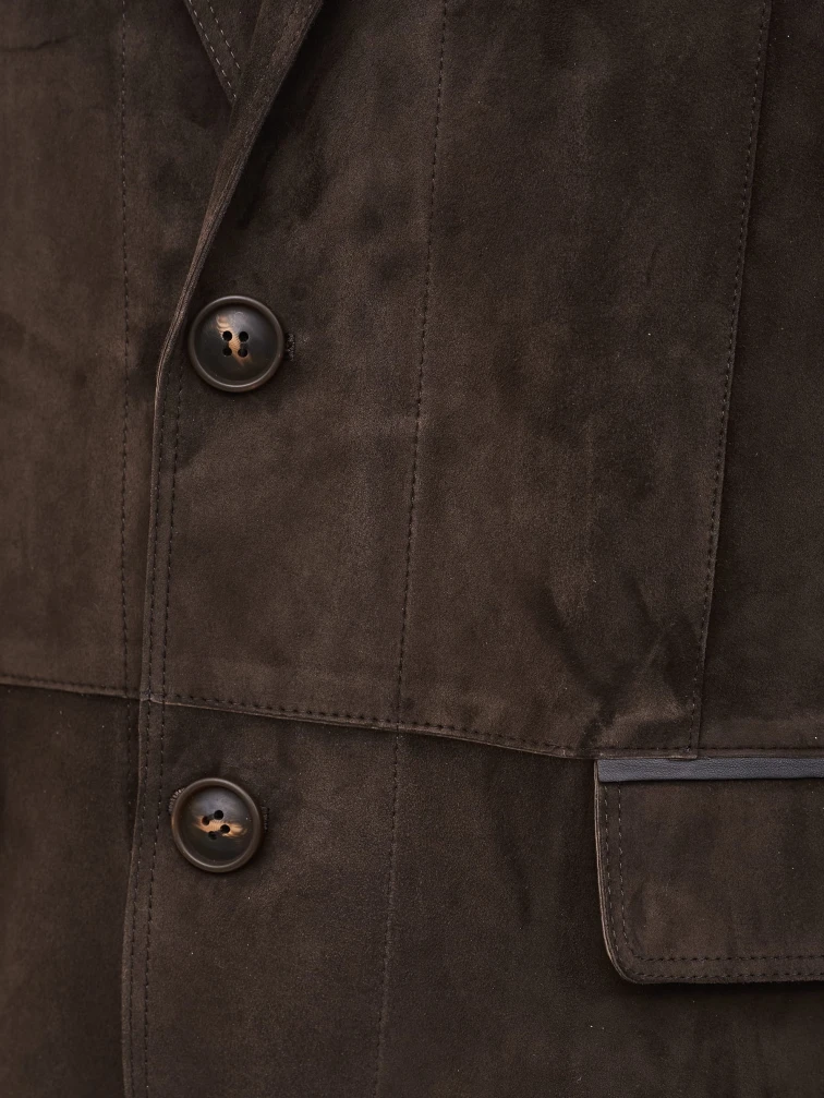 Коричневый мужской замшевый пиджак премиум класса 566з, размер 50, артикул 29870-2
