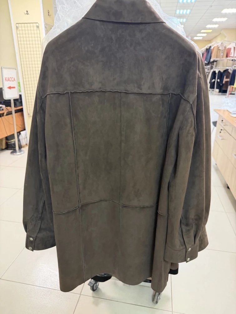 Коричневая женская замшевая куртка премиум класса 3108з, размер 42, артикул 92230-1