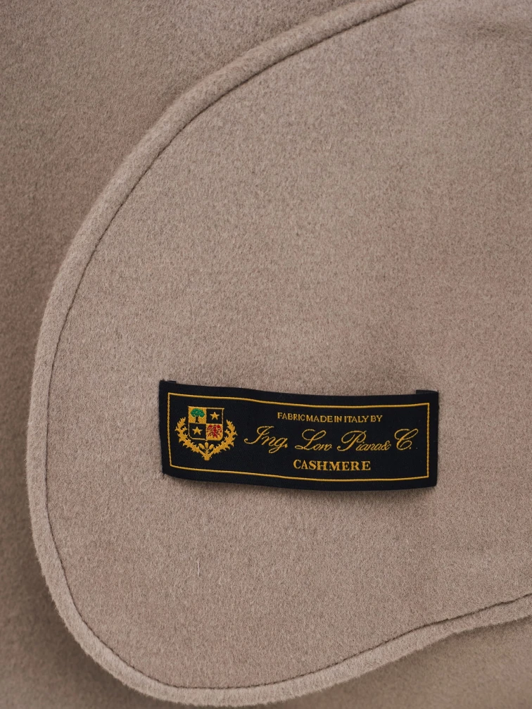 Серо-коричневое полупальто кашемировое женское 1095-85, размер 46, артикул 92550-2