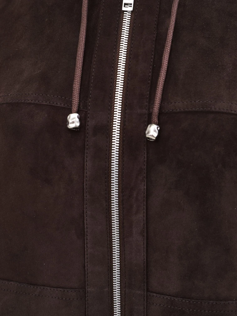 Коричневый замшевый мужской бомбер премиум класса 567з, размер 54, артикул 29890-2