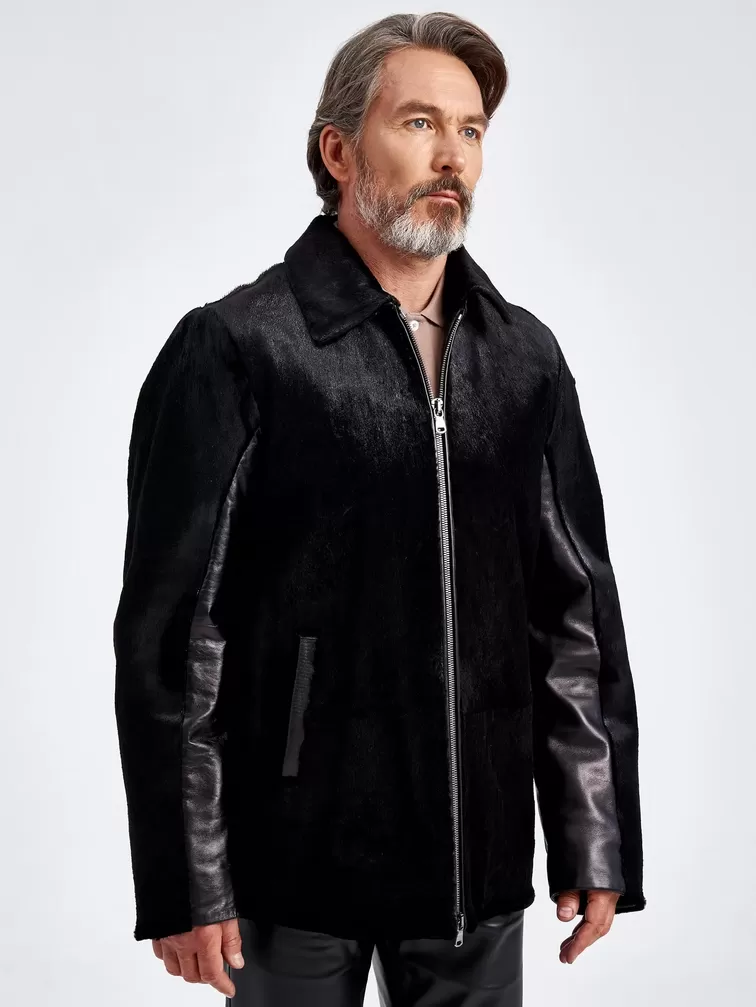 Меховая куртка из меха канадской нерпы мужская Davis, черная, p. 48, арт. 40780-6