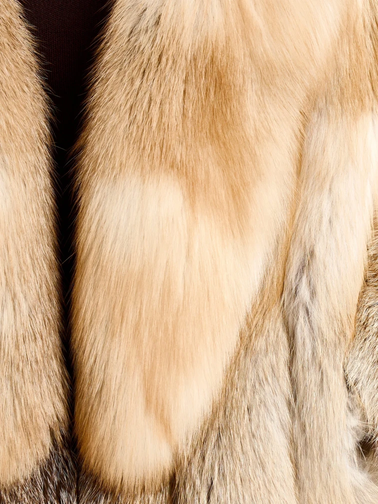 Женская короткая шуба из меха лисы Л1010-816, рыжая, размер 48, артикул 92720-5