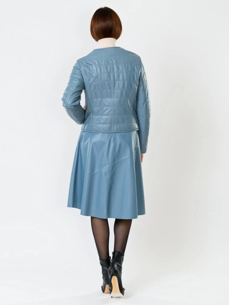 Демисезонный комплект женский: Куртка утепленная 306 + Юбка с поясом 01рс, голубой, размер 46, артикул 111165-2