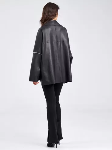 Кожаная куртка премиум класса женская 3031, черная, р. 50, арт. 23210-5