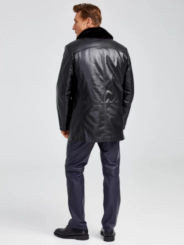 Зимний комплект мужской: Куртка утепленная 534мех + Брюки 01, черный/синий, размер 48, артикул 140260-2