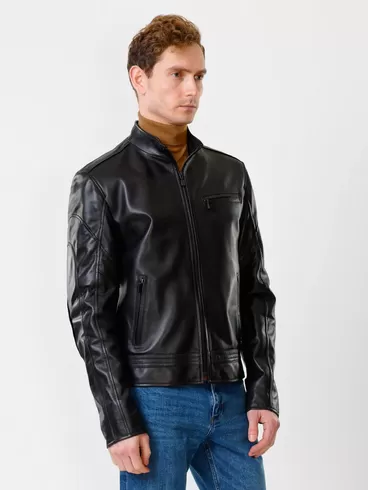 Кожаная куртка мужская 506о, черная, р. 46, арт. 27870-1