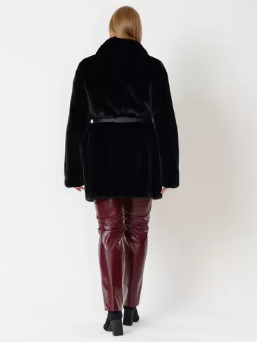 Куртка из меха норки женская ELECTRA ав, с поясом, черная, р. 52, арт. 32770-4