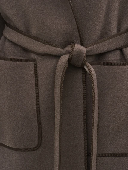 Женское кашемировое пальто темно-коричневое премиум класса 1055-125, размер 46, артикул 92490-3