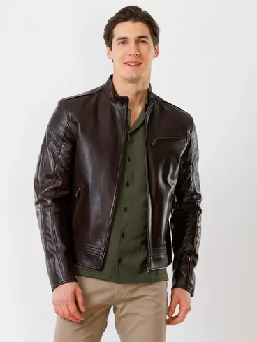Кожаная куртка мужская 506о, коричневая, р. 46, арт. 28840-0