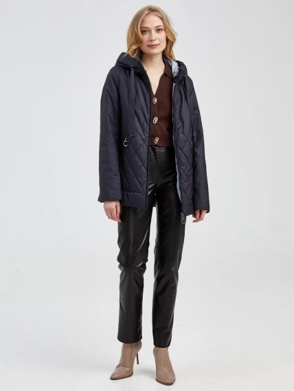 Демисезонный комплект женский: Куртка 20038 + Брюки 03, cиний/черный, размер 42, артикул 111311-0