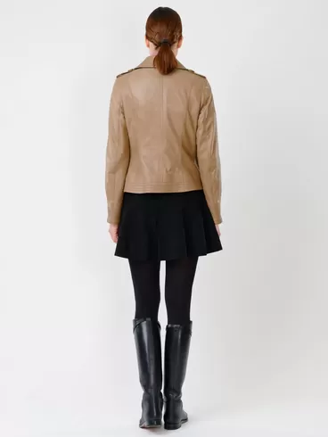 Кожаная куртка женская 304, на пуговицах, серо-коричневая, р. 44, арт. 90701-2