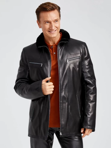 Демисезонный комплект мужской: Куртка утепленная 537мех + Брюки 01, черный, р. 48, артикул 140430-4