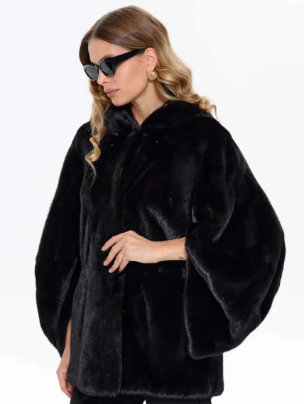 Черная норковая шуба BRASCHI 6883.H1, размер 40, артикул 34420-4