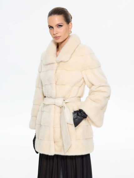 Бежевая женская норковая шуба MANAKAS 2478, размер 44, артикул 34270-3