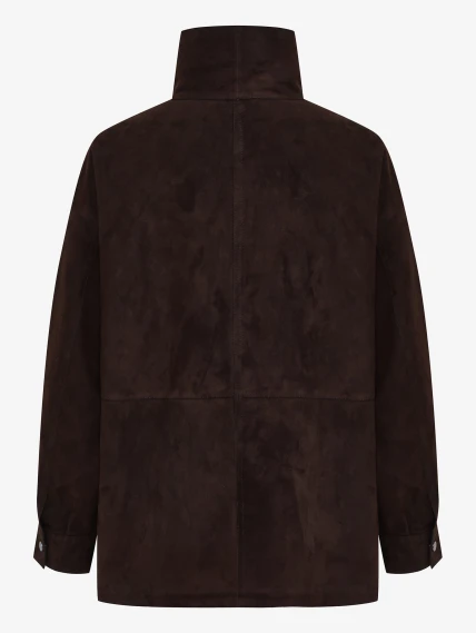 Коричневая женская замшевая куртка премиум класса 3110з, размер 50, артикул 92250-1