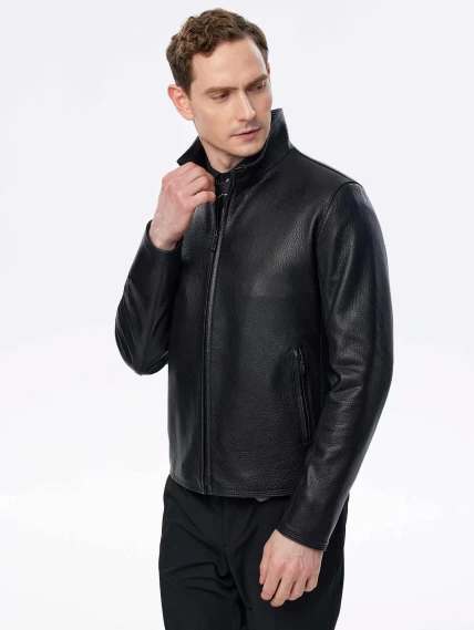 Короткая кожаная куртка премиум класса для мужчин 2010-9, черная, размер 48, артикул 29700-4