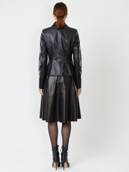 Кожаный костюм женский: Пиджак 316рс + Юбка 01рс, черный, размер 44, артикул 111150-2