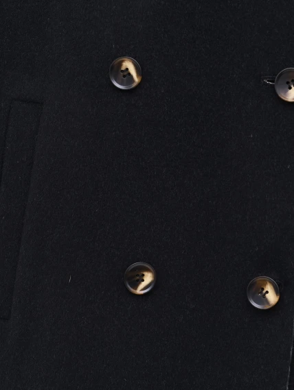 Черное кашемировое женское полупальто 1095-85, размер 46, артикул 92560-3