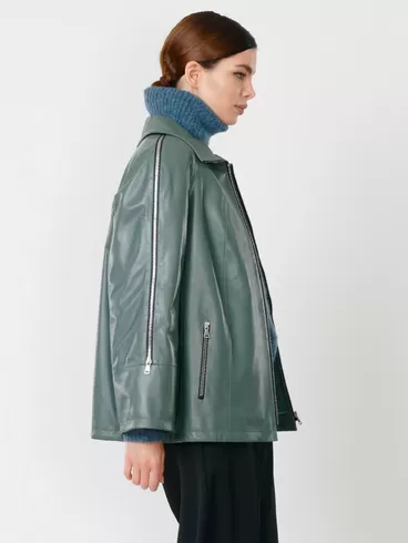 Кожаная куртка женская 385, оливковая, р. 48, арт. 90860-5