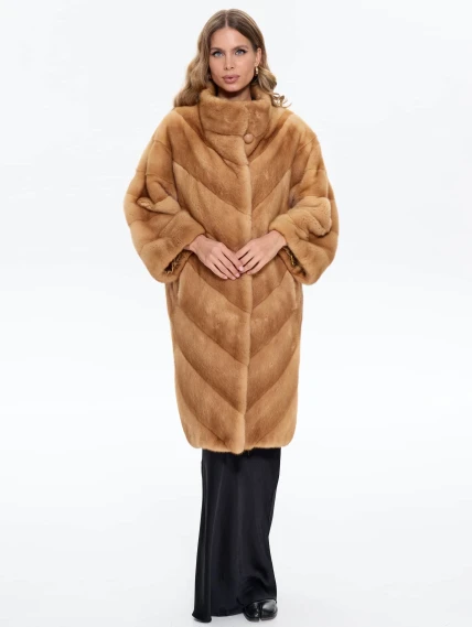 Женская шуба из меха норки BRASCHI MLD 001, рыжая, размер 42, артикул 34390-1