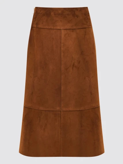 Замшевая юбка карандаш премиум класса 21з, виски, размер 44, артикул 92690-0