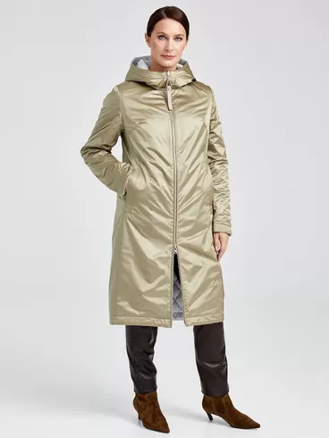 Демисезонный комплект: Пальто женское двухсторонние 21330 + Брюки женские 03, cерый/черный, р. 42, арт. 111280-1