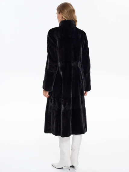 Шуба из меха норки MAKIS ROUSSOULIS METALICA, черная, размер 44, артикул 34500-7
