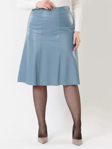 Кожаная юбка 04, из натуральной кожи, голубая, р. 44, арт. 85410-6