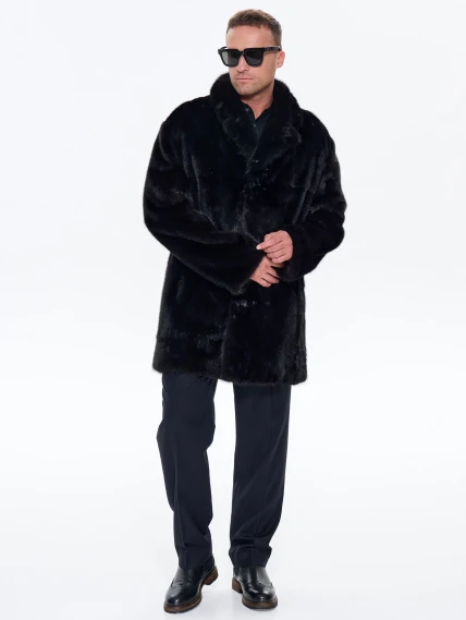 Норковая мужская шуба UNIFUR 7904Р, черная, размер 54, артикул 34520-1