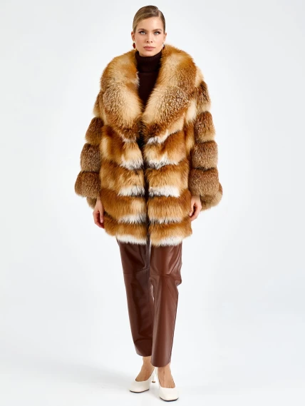 Женская короткая шуба из меха лисы Л1010-820, рыжая, размер 54. артикул 92730-0