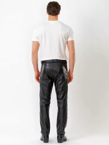 Кожаные брюки мужские 01, черные, р. 56, арт. 120020-1