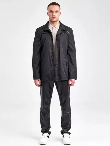 Текстильная куртка мужская 07209, с кожаными отделками, черный, р. 48, арт. 40950-1