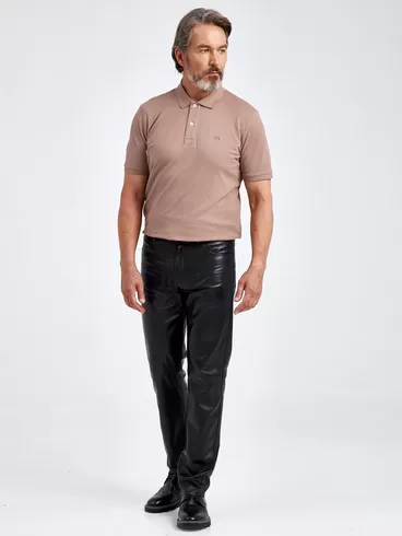 Кожаные брюки мужские 01, черные, р. 48, арт. 120011-0