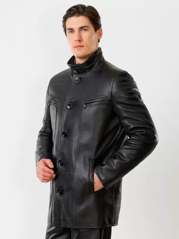 Кожаная куртка утепленная мужская 517нвш, черная, р. 48, арт. 40360-5