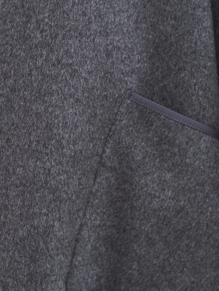 Полупальто кашемировое женское с капюшоном 1132-70, темно-серое, размер 50, артикул 92540-3