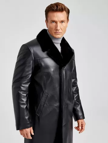 Пальто мужское утепленное 533мех, черный, артикул 40431-0