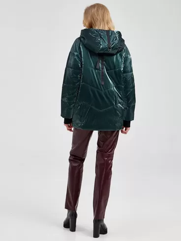 Демисезонный комплект женский: Куртка 20032 + Брюки 02, изумрудный/бордовый, р. 42, арт. 111364-1