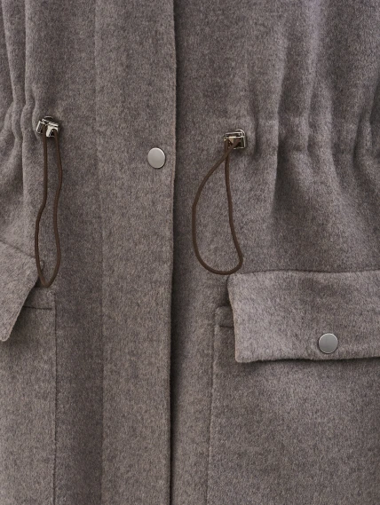 Кашемировое женское полупальто 1133-95, серо-коричневое, размер 46, артикул 92580-3