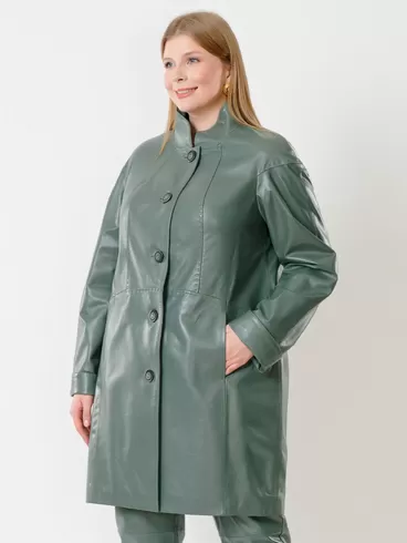 Кожаный комплект женский: Куртка 378 + Брюки 03, оливковый, р. 46, арт. 111159-6