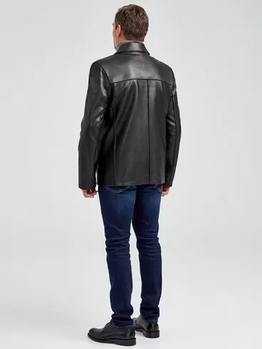 Кожаный пиджак мужской 20с дом, черный, р. 48, арт. 28570-4