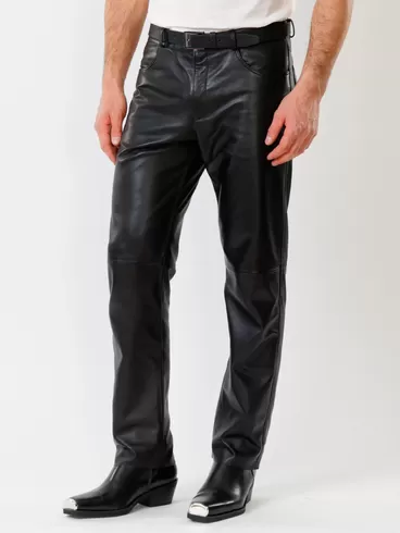 Кожаные брюки мужские 01, черные, р. 52, арт. 120020-6