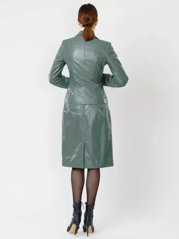 Кожаный пиджак женский 316рс, оливковый, р. 46, арт. 91042-4