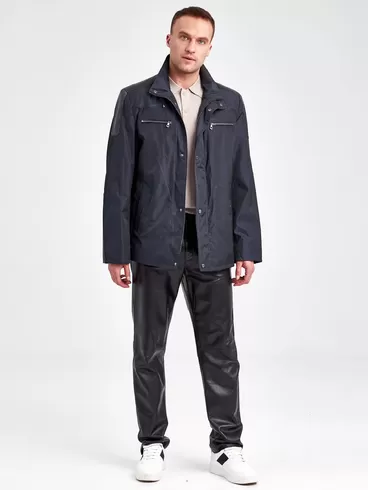 Текстильная куртка мужская 07214, с кожаными отделками, черный, р. 48, арт. 40940-1
