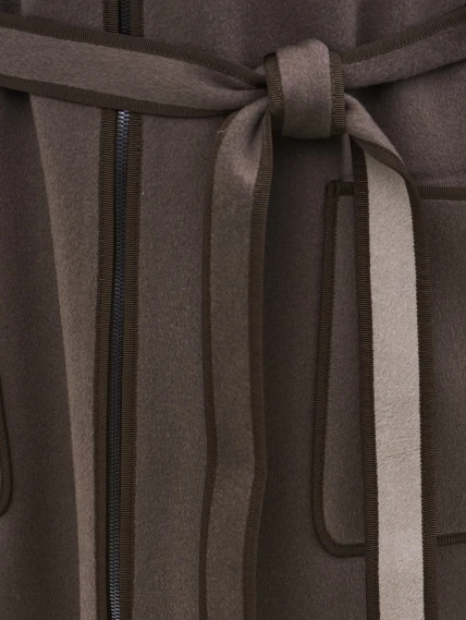 Пальто кашемировое женское темно-коричневое 1058-120, размер 46, артикул 92520-3